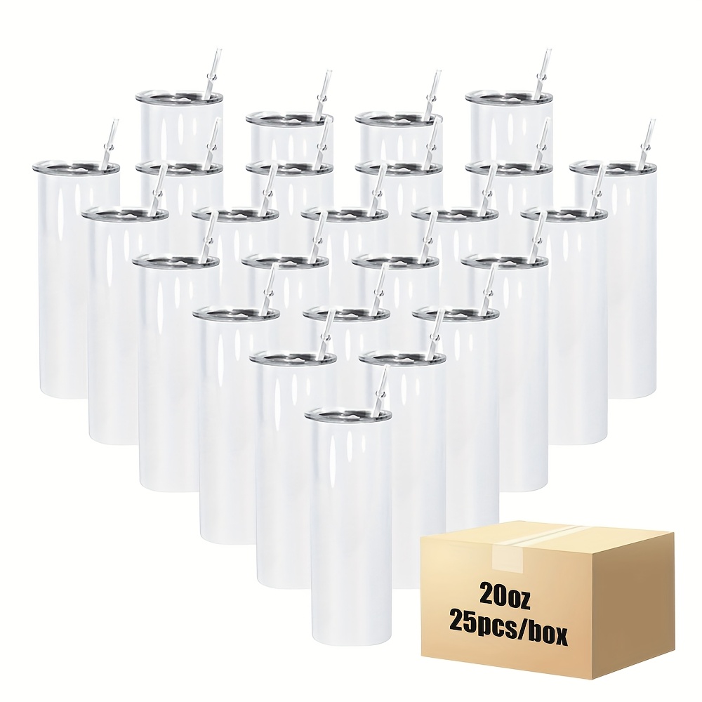 25pcs 20oz Straight Stainless  - Tumbler 20Oz White บทวิจารณ์และราคา