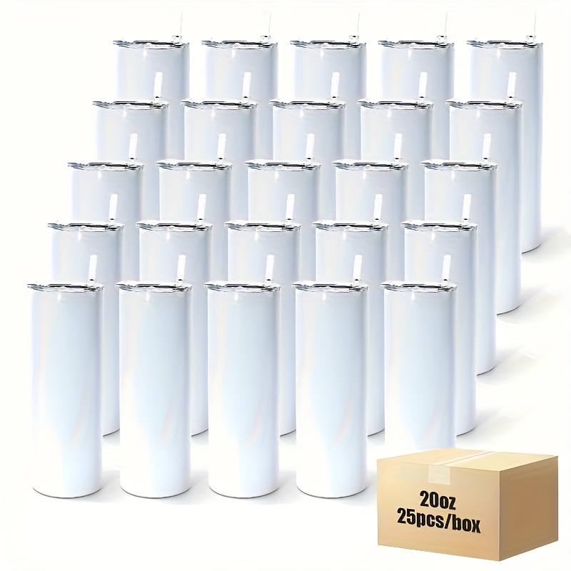 25pcs 20oz Straight Stainless  - Tumbler 20Oz White บทวิจารณ์และราคา