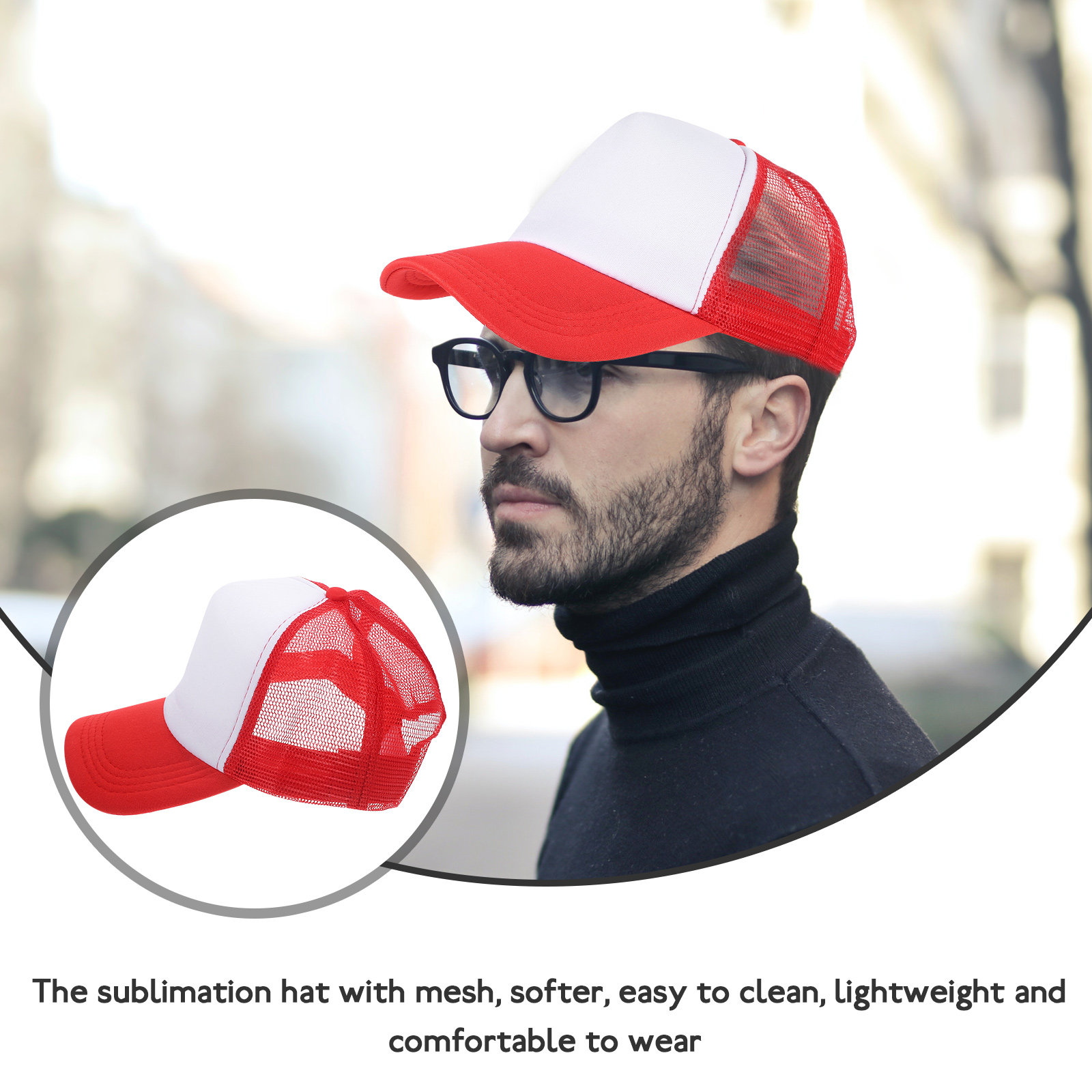10Pcs Blank Mesh Baseball Caps - Hat Sublimation Blank บทวิจารณ์และราคา
