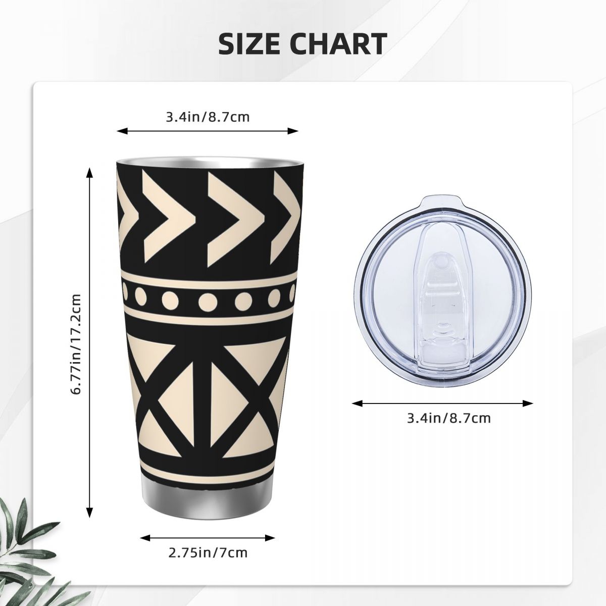 African Mud Cloth Black And Wh - Tumbler 20Oz White บทวิจารณ์และราคา