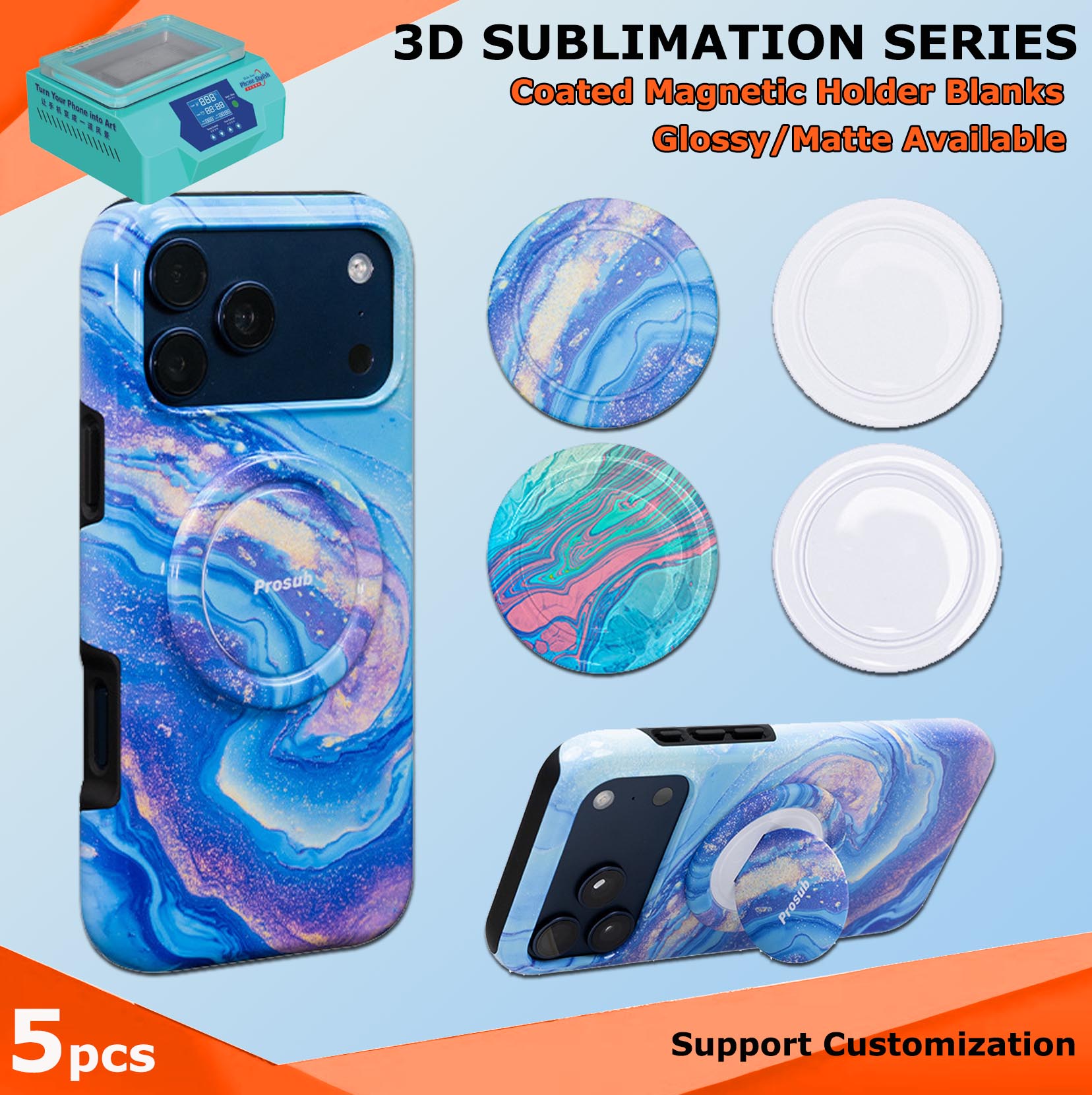 Fonlyu 5pcs Hard PC Magnetic R - Phone Case Blank Print บทวิจารณ์และราคา