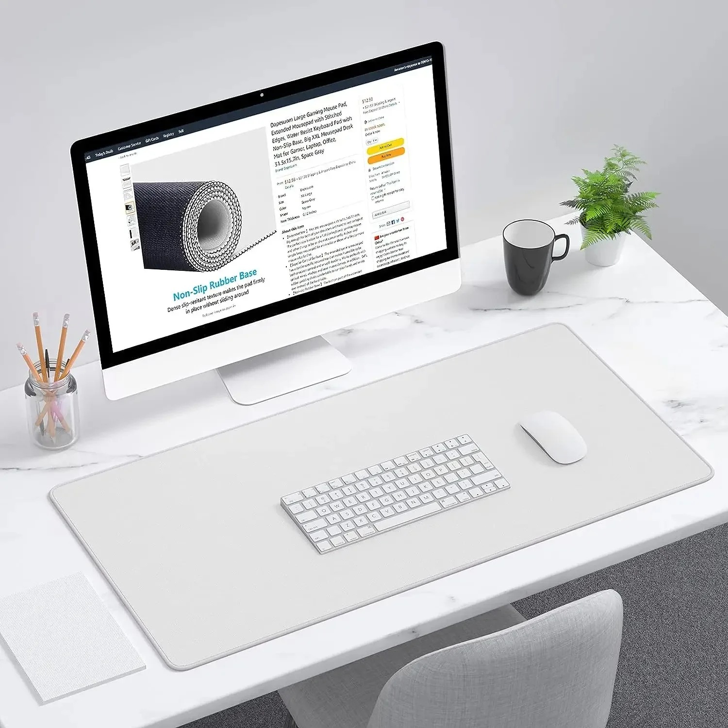 Solid Color White Durable Rubb - Mouse Pad Blank Sublimation บทวิจารณ์และราคา