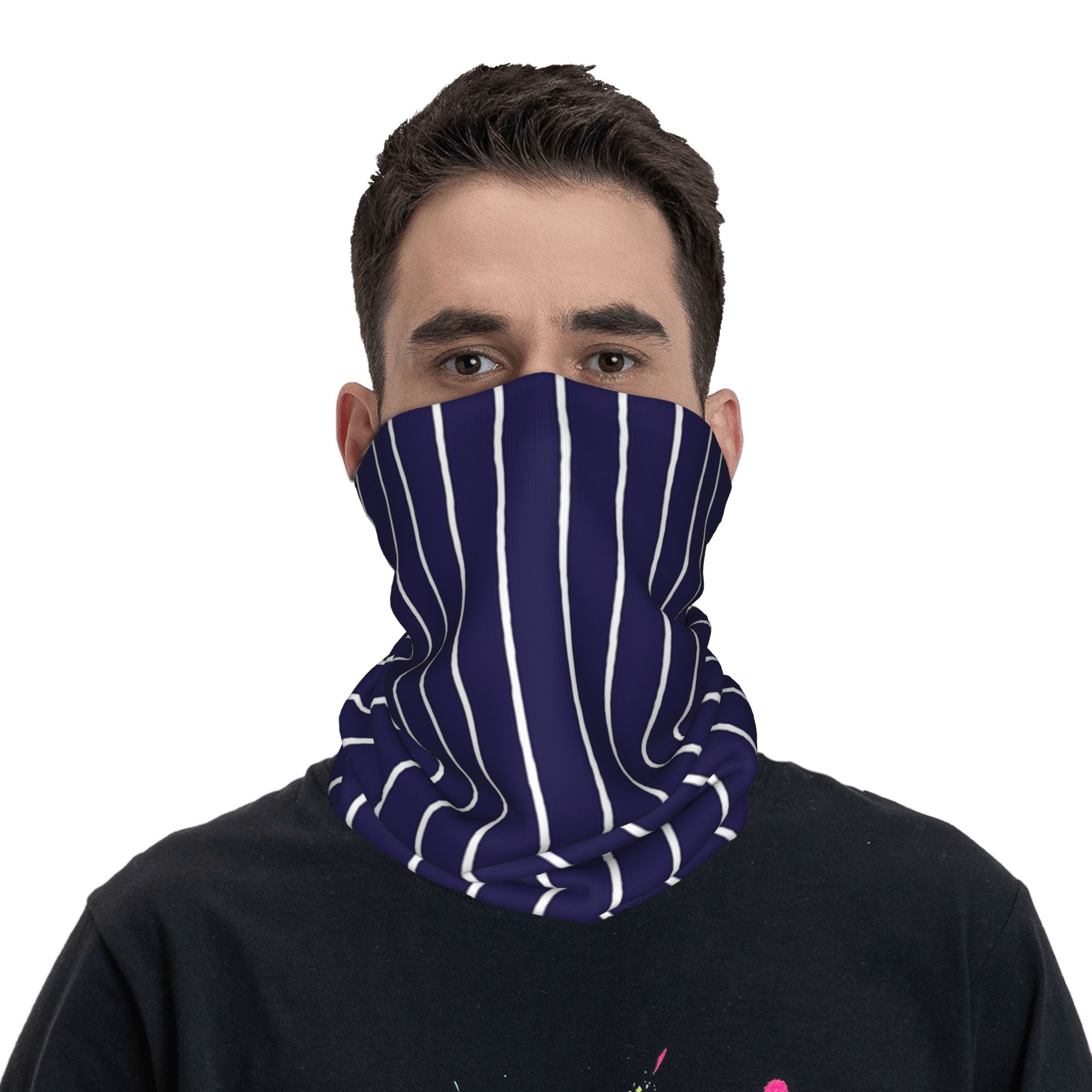 Navy Blue and White stripes Pi - Bandana Blank White บทวิจารณ์และราคา