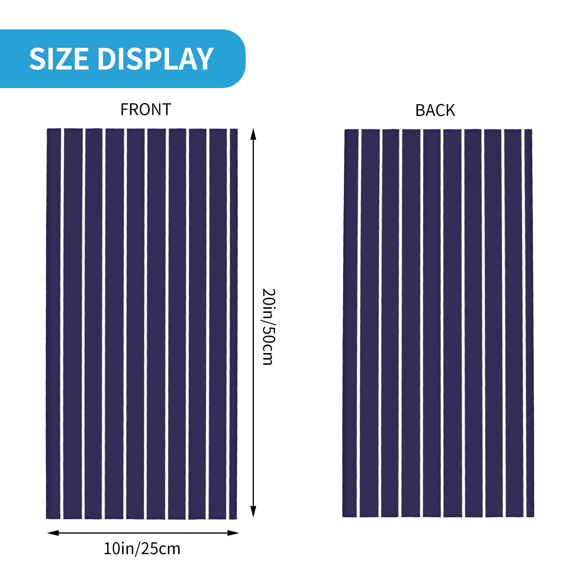 Navy Blue and White stripes Pi - Bandana Blank White บทวิจารณ์และราคา