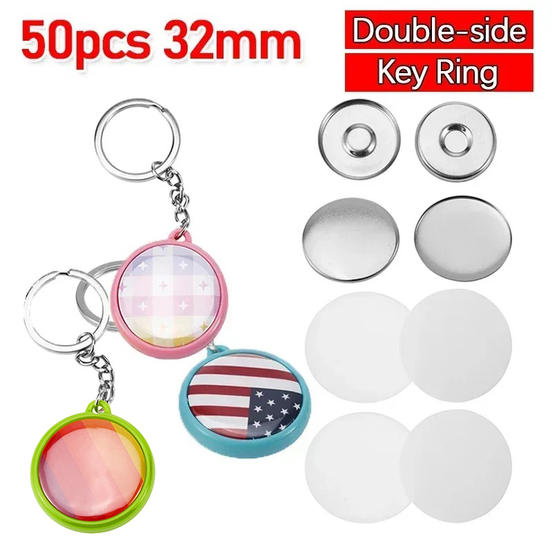 50pcs/Set 25mm 32mm 37mm Doubl - Button Badge Blank บทวิจารณ์และราคา