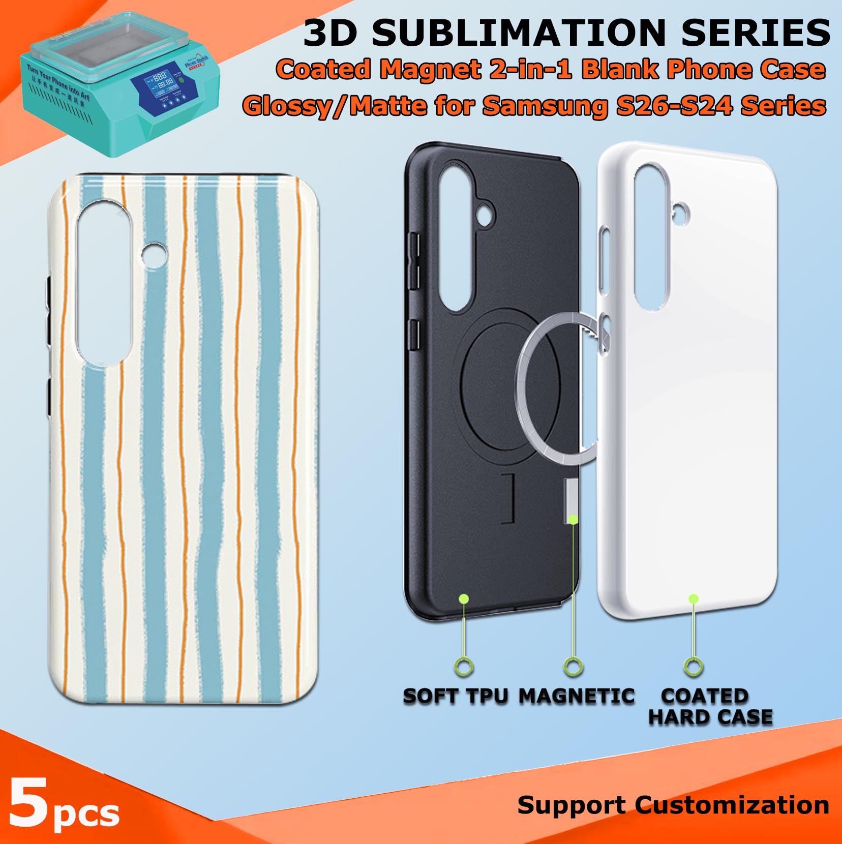Fonlyu 5pc Coated Magnet 2 In  - Phone Case Blank Print บทวิจารณ์และราคา